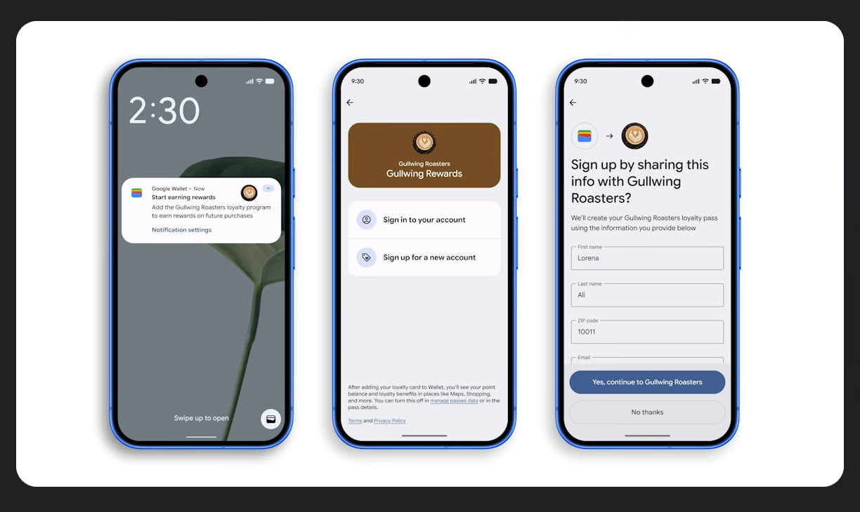 Post-tap-to-pay notification inviting the shopper to join the retailer's loyalty program